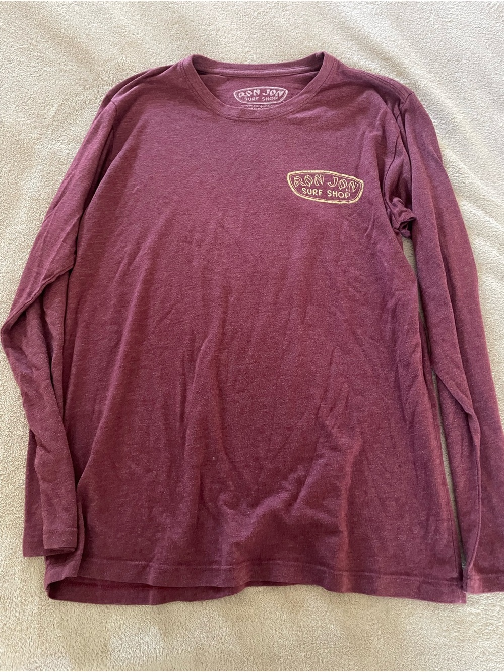 Ron Jon Long Sleeve Crew Tee - Maroon